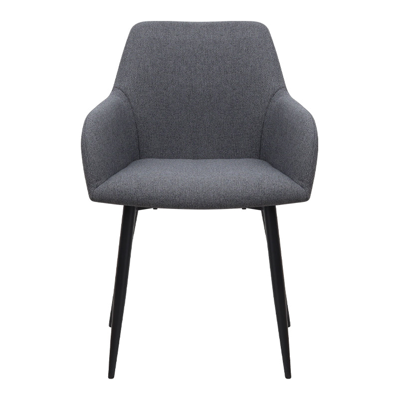 Трапезна фотьойлка Monica с плат в сив цвят с черни метални крака 54x57x84cm.