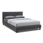 Flat тапицирано легло в цвят антрацит 140x190cm.