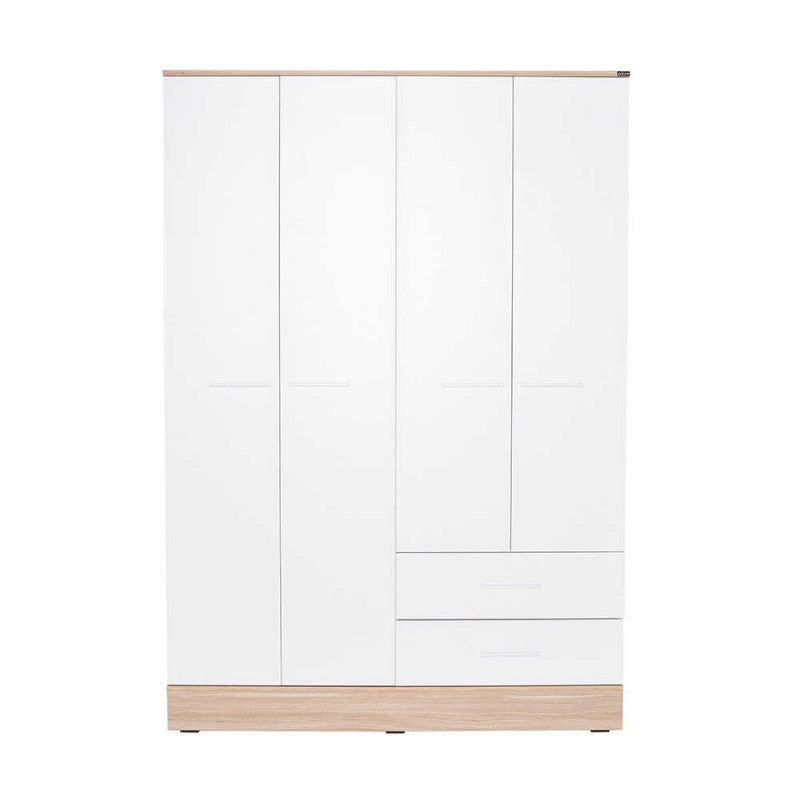 Base four-door гардероб в бяло - цвят sonoma 137x52x198cm.