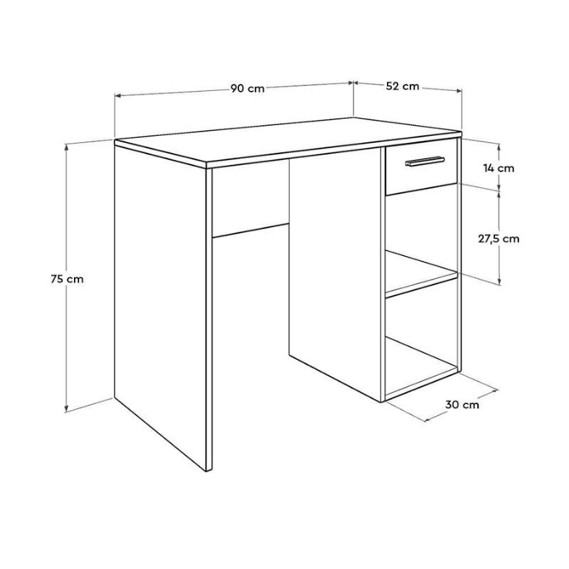 Concept Pc офис бюро в бял цвят 90x52x75cm.