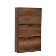 Поставка за обувки Flat 18 чифта орехов цвят 75x29x128см.