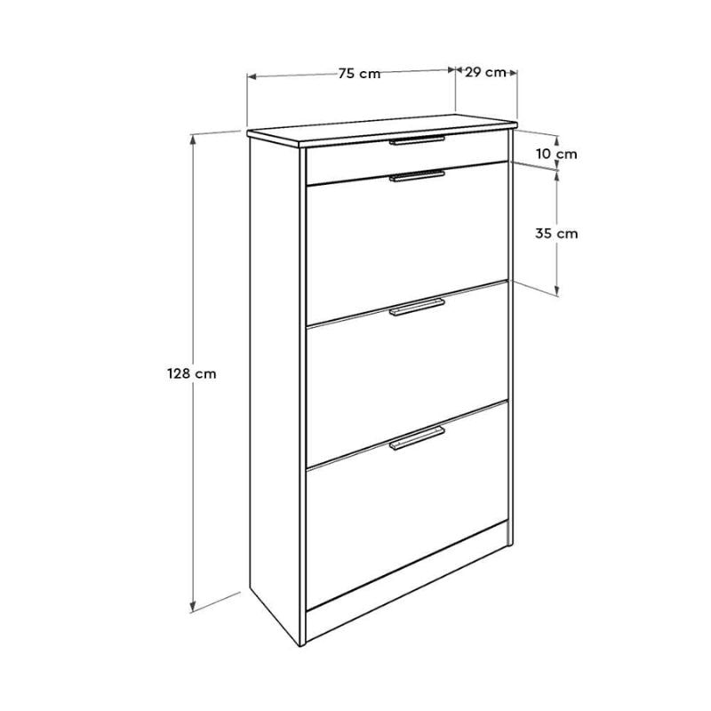 Поставка за обувки Flat 18 чифта орехов цвят 75x29x128см.