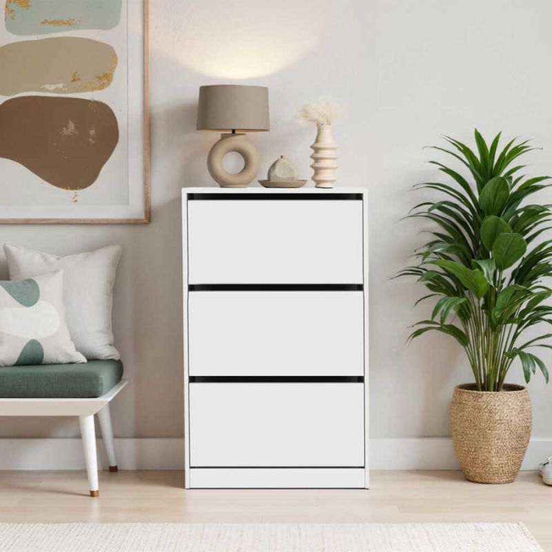Поставка за обувки Flat Duo 18 чифта бял цвят 73x26x119см.