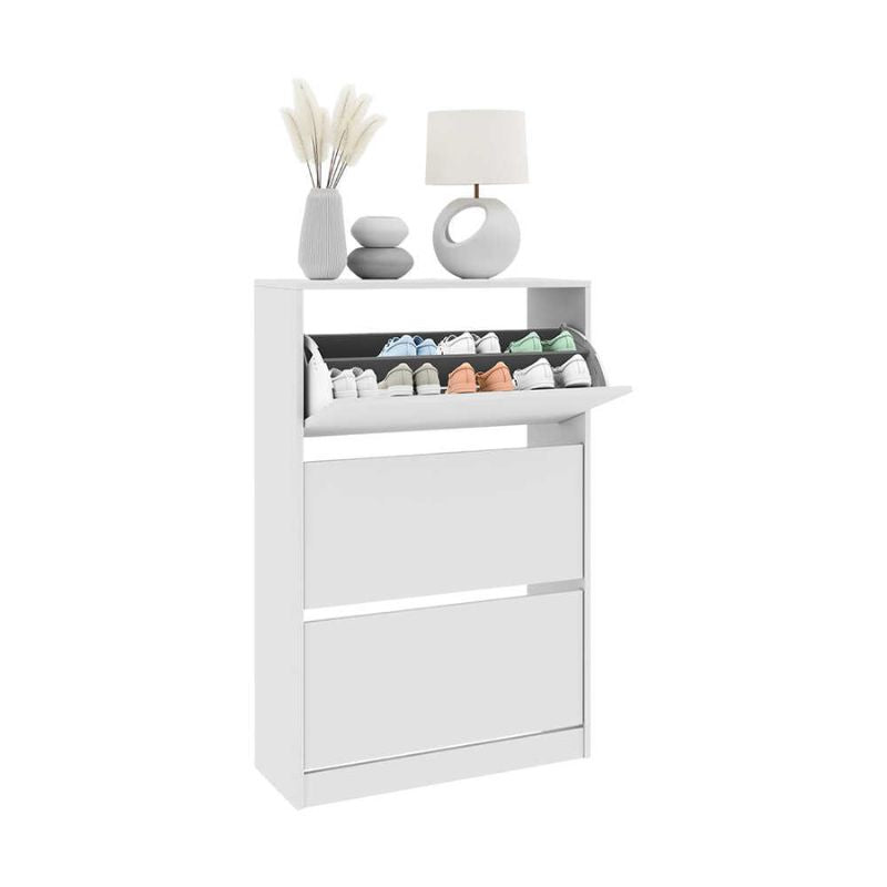 Поставка за обувки Flat Duo 18 чифта бял цвят 73x26x119см.