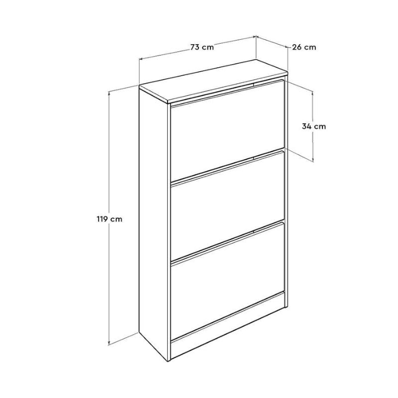 Поставка за обувки Flat Duo 18 чифта бял цвят 73x26x119см.