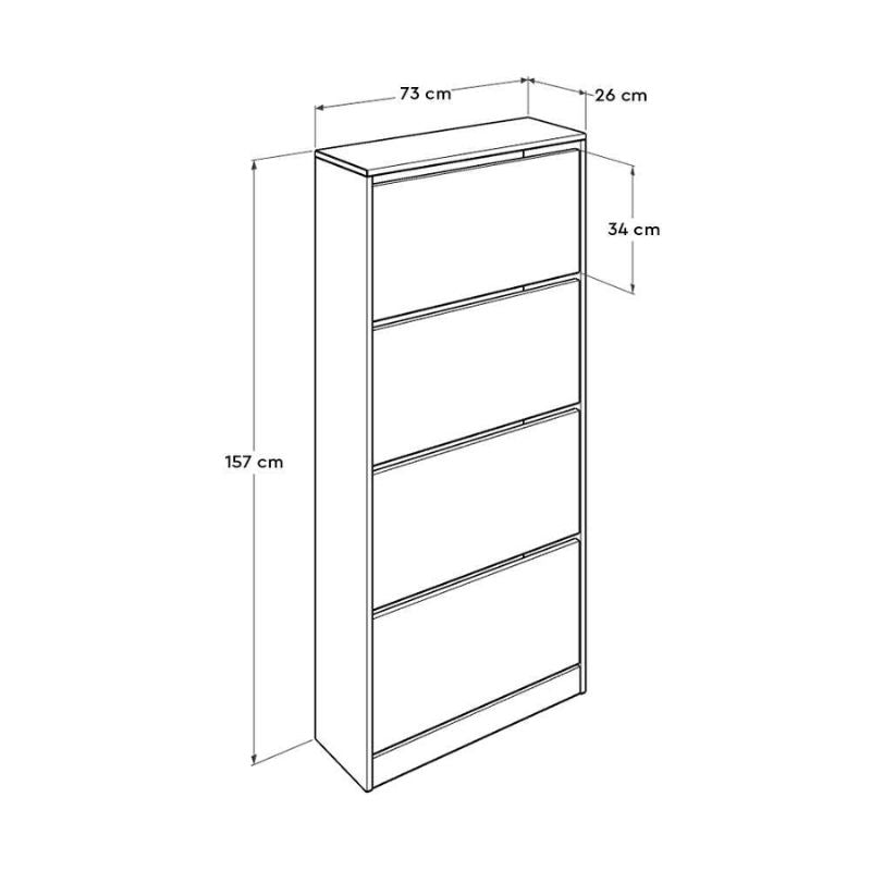 Поставка за обувки Flat Duo 24 чифта бял цвят 73x26x157см.
