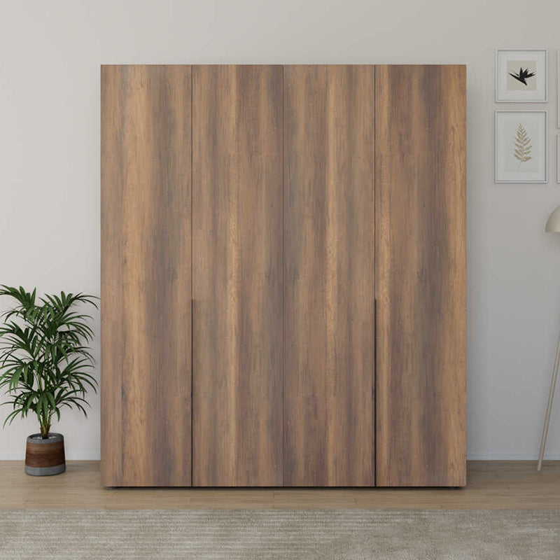 Четирикрилен гардероб Oryana меламин цвят орех 180x62x210cm.