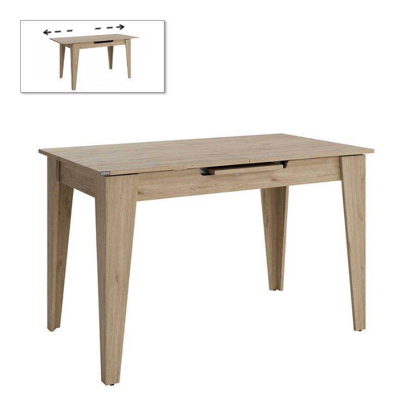 Trendline меламинова разтегателна маса в цвят дъб 120/150x70x75cm.