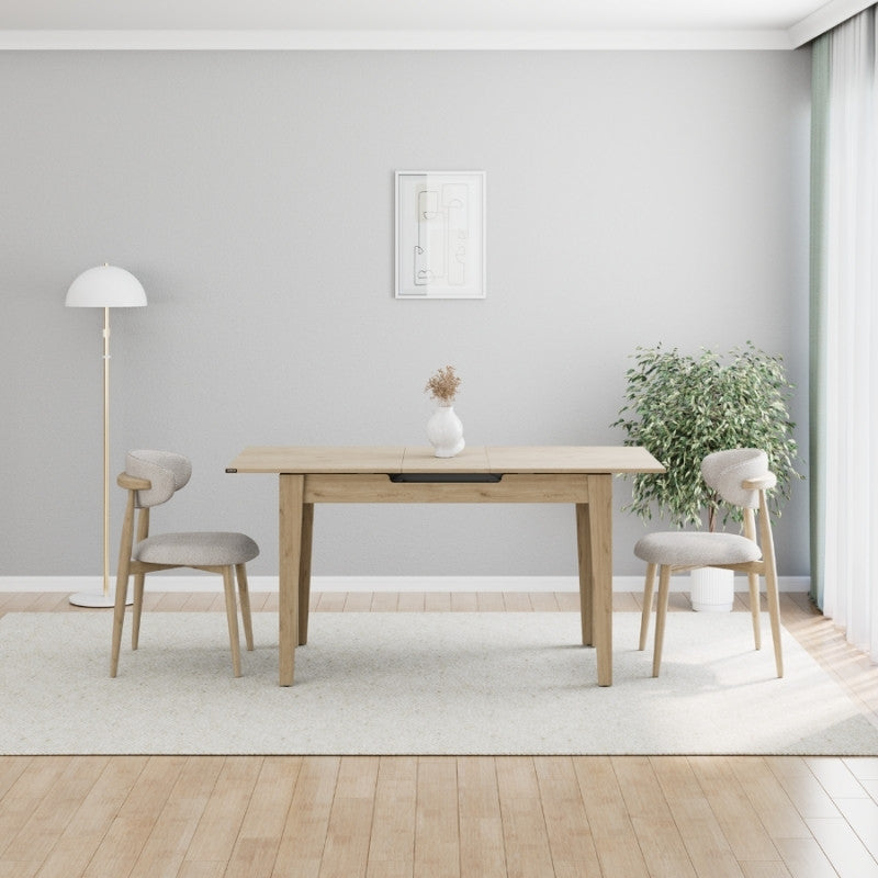 Trendline меламинова разтегателна маса в цвят дъб 120/150x70x75cm.
