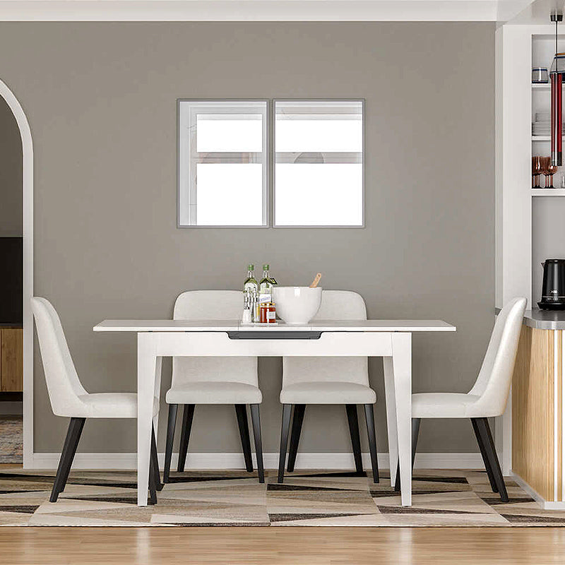 Trendline меламинов разтегателен маса в бял цвят 120/150x70x75cm.