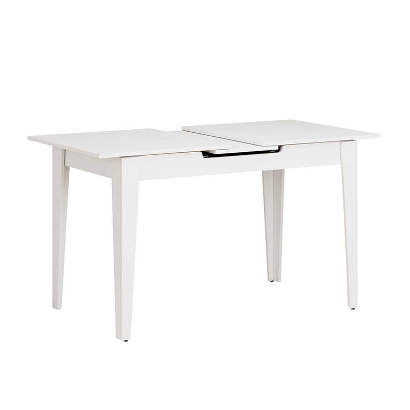 Trendline меламинов разтегателен маса в бял цвят 120/150x70x75cm.