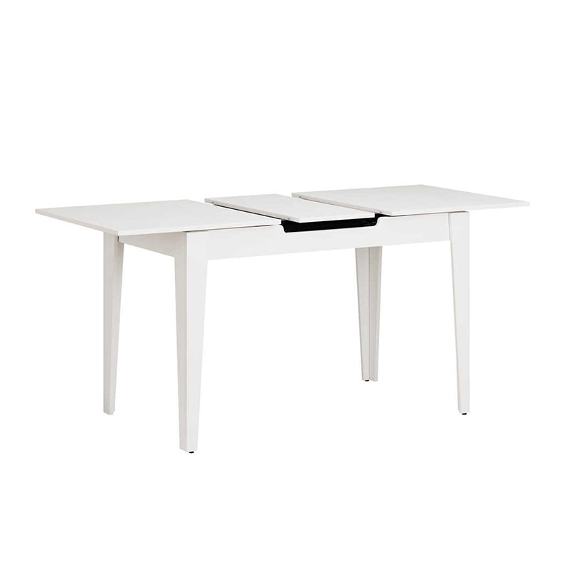 Trendline меламинов разтегателен маса в бял цвят 120/150x70x75cm.