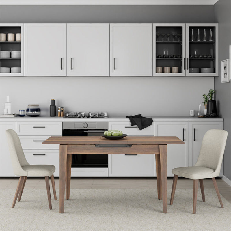 Trendline меламинов разтегателен маса в цвят орех 120/150x70x75cm.