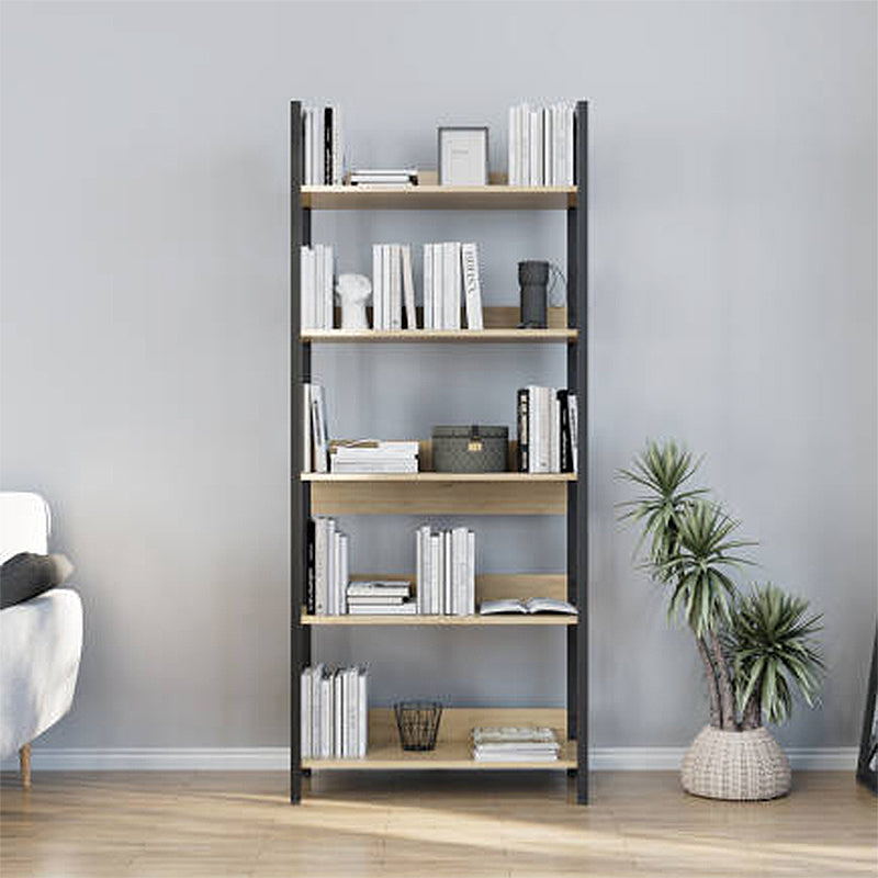 Connect метален - меламинов шкаф за книги в цвят флоридски дъб 73x35x172cm.