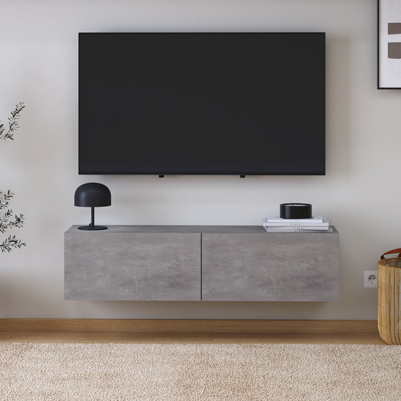 Palm меламиново стенна мебел за телевизор в ретро сив цвят 120x32x30cm.