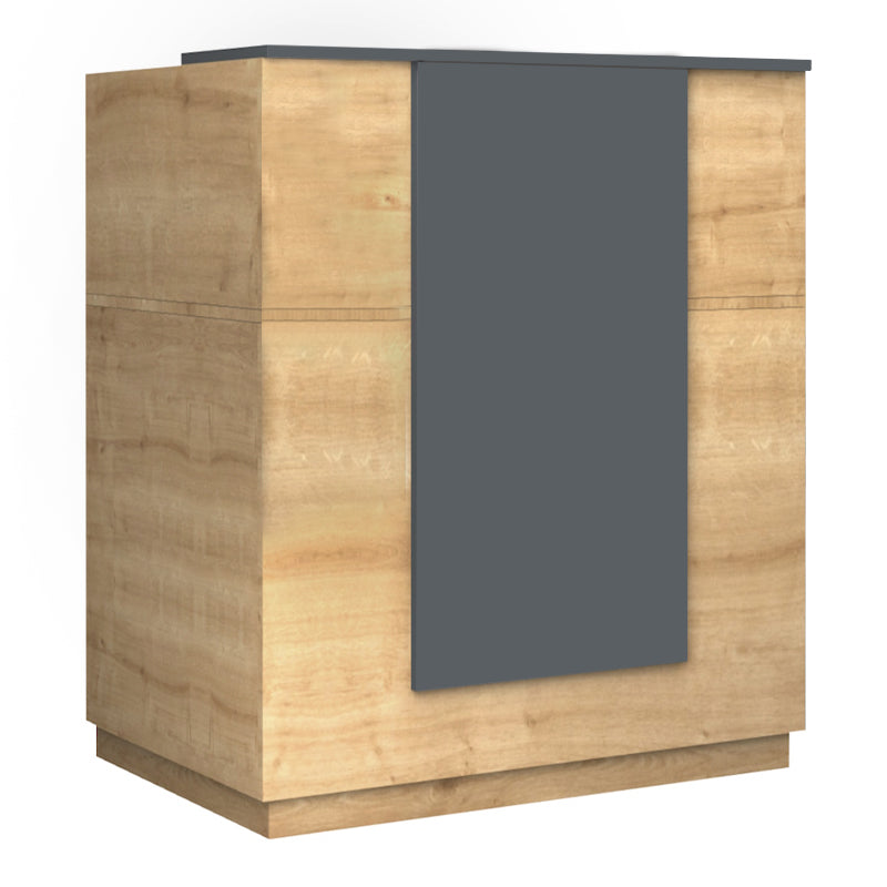 Gemini меленинов рецепционен бюфет в дъб - антрацитен цвят 100x70x110cm.