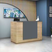 Gemini меламиново бюро за рецепция в цвят дъб - антрацит 180x70x110cm.