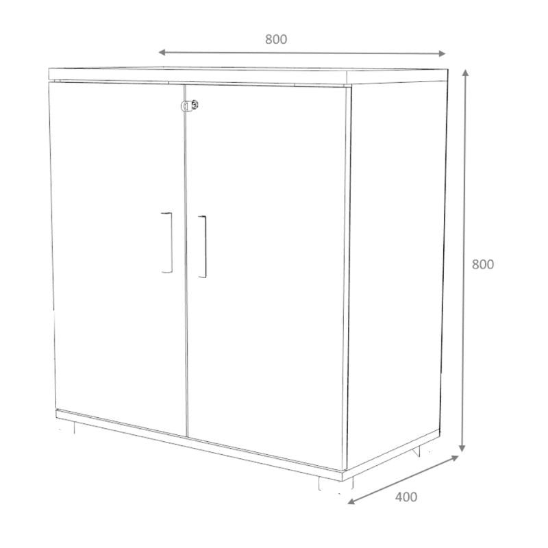 Venturo офисен шкаф за файлове от меламин в антрацит - дъб 80x40x80cm.