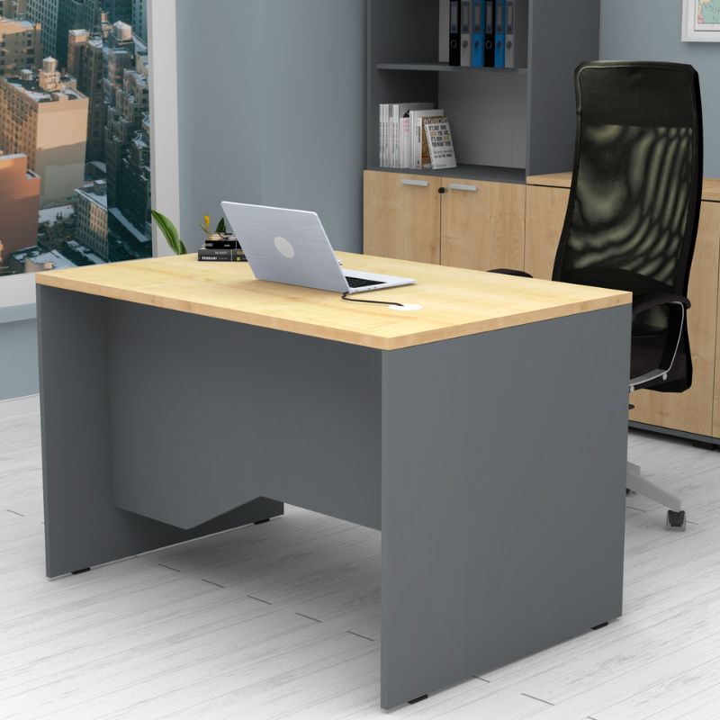 Venturo работно бюро от меламин в антрацит - дъб 120x80x75cm.