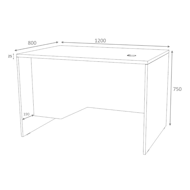 Venturo работно бюро от меламин в антрацит - дъб 120x80x75cm.