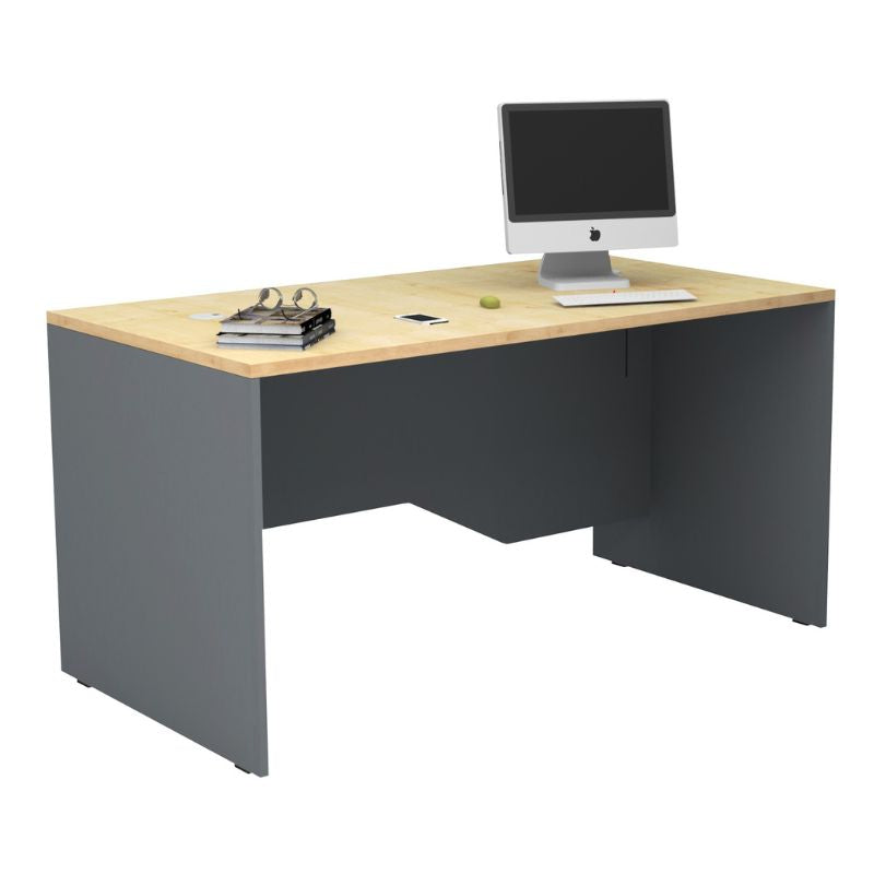 Venturo работно бюро от меламин в антрацит - дъб 150x80x75cm.