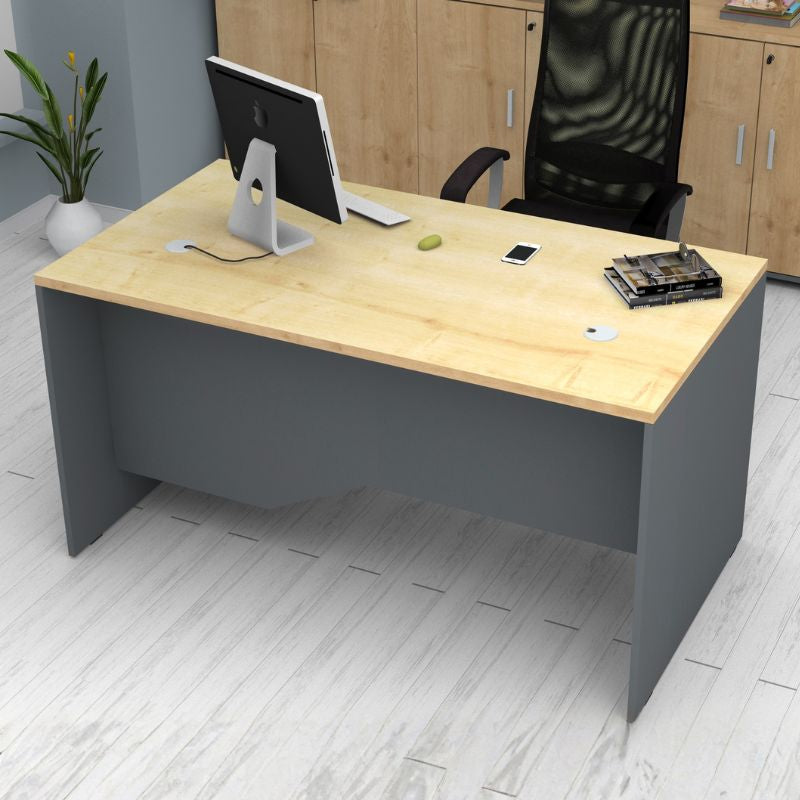 Venturo работно бюро от меламин в антрацит - дъб 150x80x75cm.