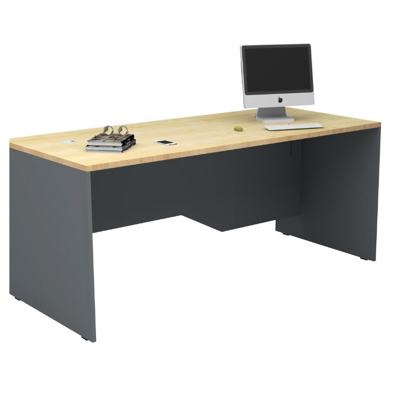 Venturo работно бюро от меламин в антрацит - дъб 180x80x75cm.