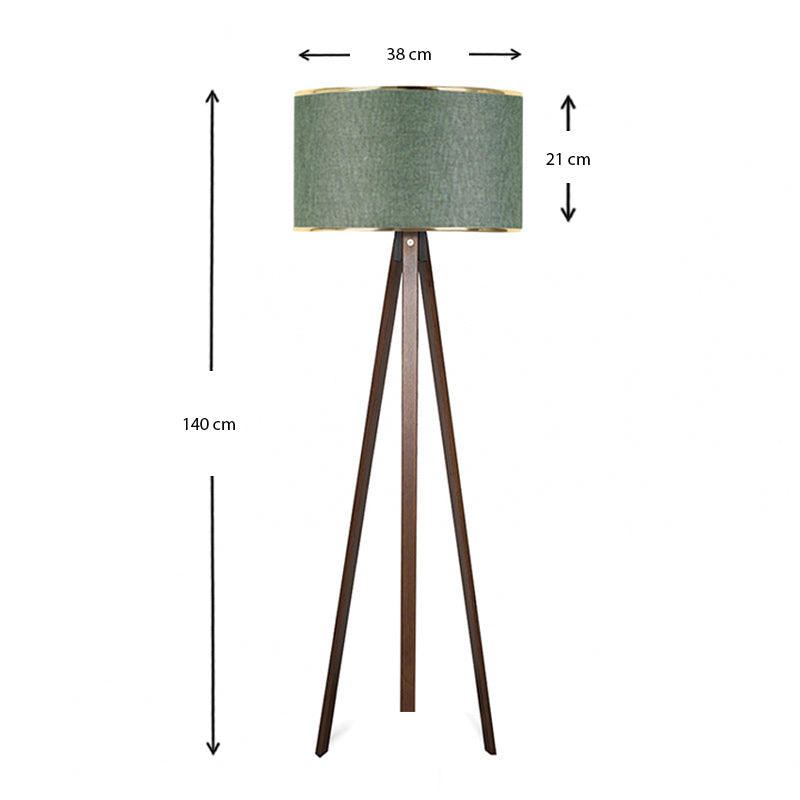Rosling Подова лампа MDF/плат/PVC в цвят орех/кипарис 38x21x140cm.