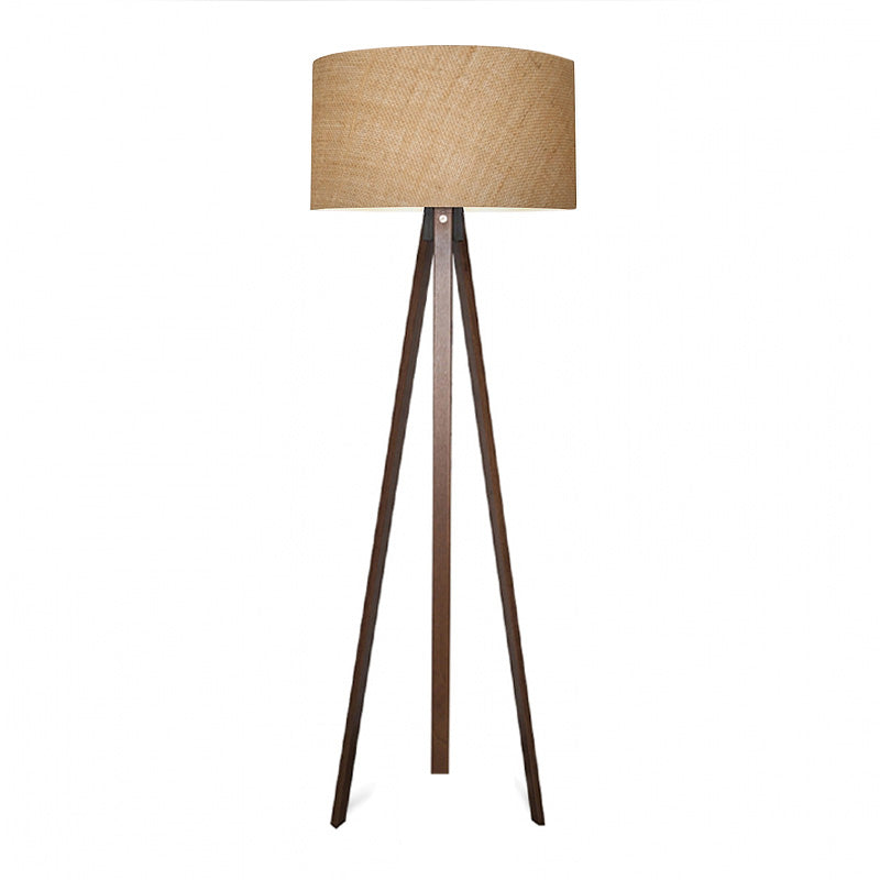 Подово осветително тяло Rosling MDF/текстил/PVC в орех/естествен цвят 38x38x140см.