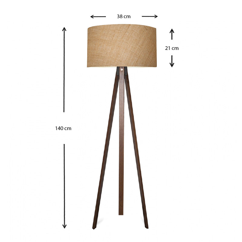 Подово осветително тяло Rosling MDF/текстил/PVC в орех/естествен цвят 38x38x140см.