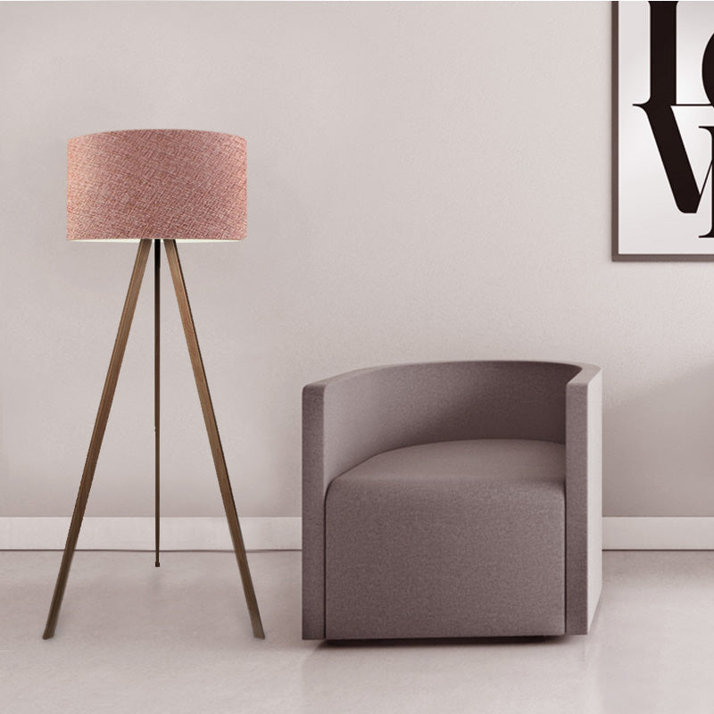 Rosling Mdf/плат/Пвц подова лампа в орех/прашно розово 38x21x140cm.