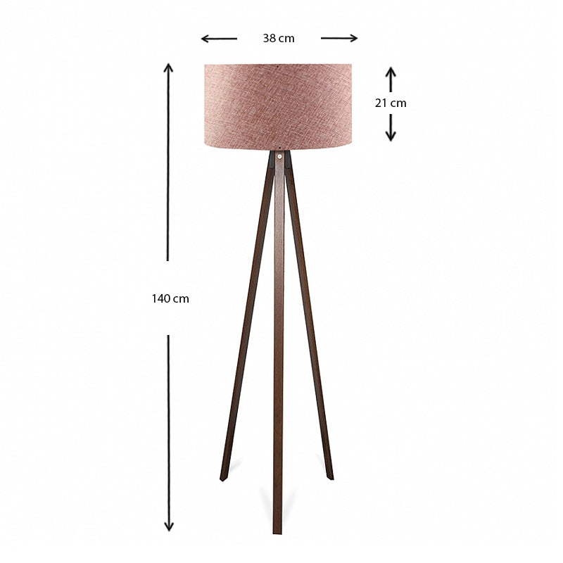 Rosling Mdf/плат/Пвц подова лампа в орех/прашно розово 38x21x140cm.
