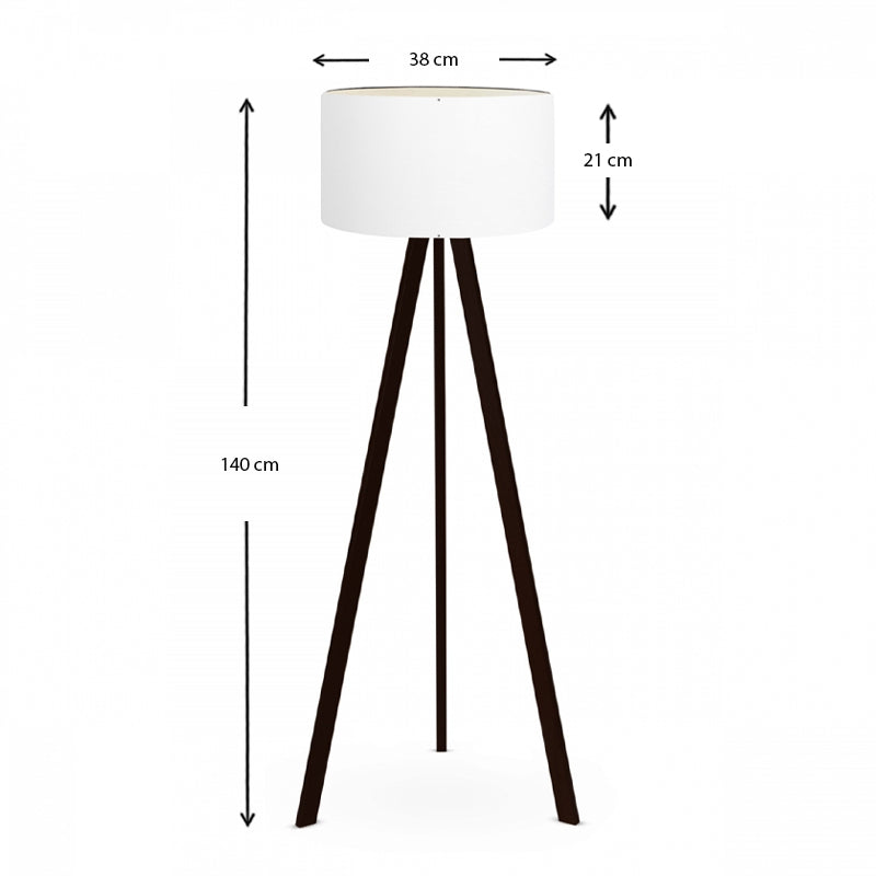 Rosling Подова лампа MDF/плат/PVC в черно/бяло 38x38x140cm
