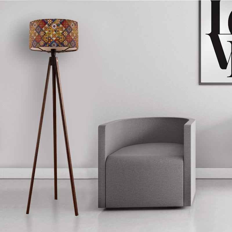 Rosling Подова лампа MDF/плат/PVC орех - многоцветна 38x38x140cm.