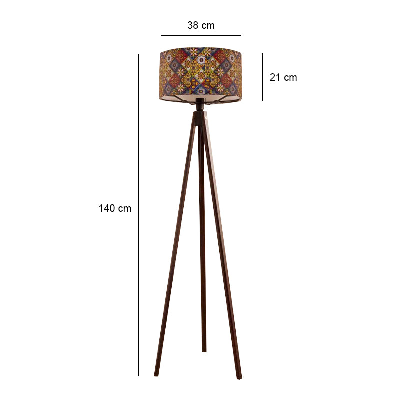 Rosling Подова лампа MDF/плат/PVC орех - многоцветна 38x38x140cm.