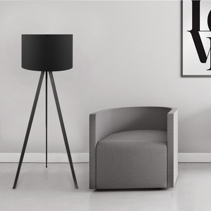 Rosling Подова лампа MDF/плат/PVC в черен цвят 38x21x140cm