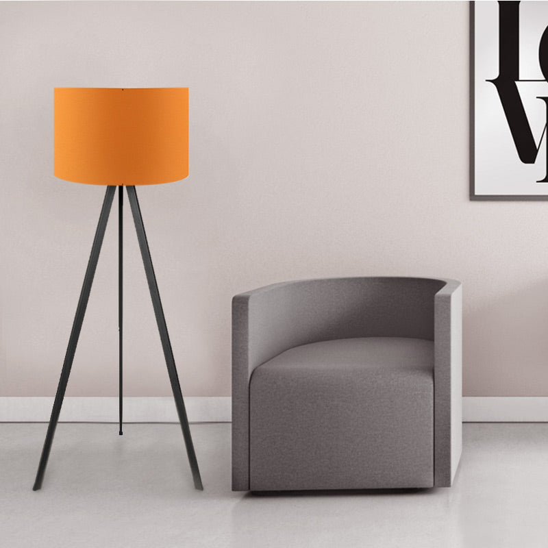 Rosling Подова лампа MDF/плат/PVC в черно/оранжево, 38x21x140cm.