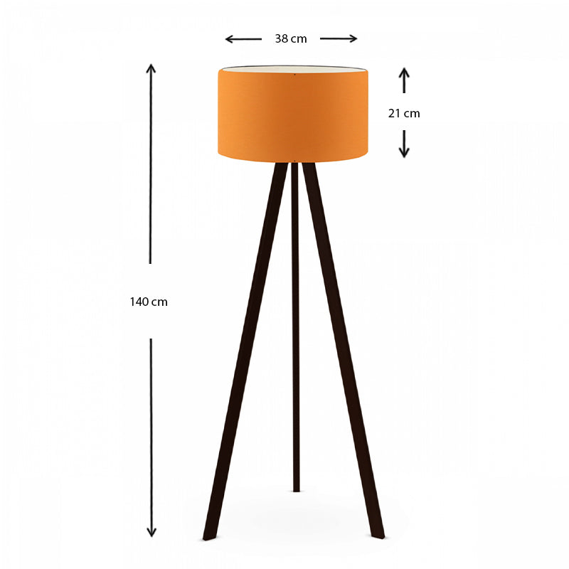 Rosling Подова лампа MDF/плат/PVC в черно/оранжево, 38x21x140cm.