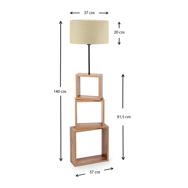 Claude Подова лампа MDF/текстил/PVC в кафяво/бежово 37x20x140cm