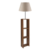 Launo Подова лампа от MDF/плат/PVC в бежово/орехов цвят 38x38x150cm.