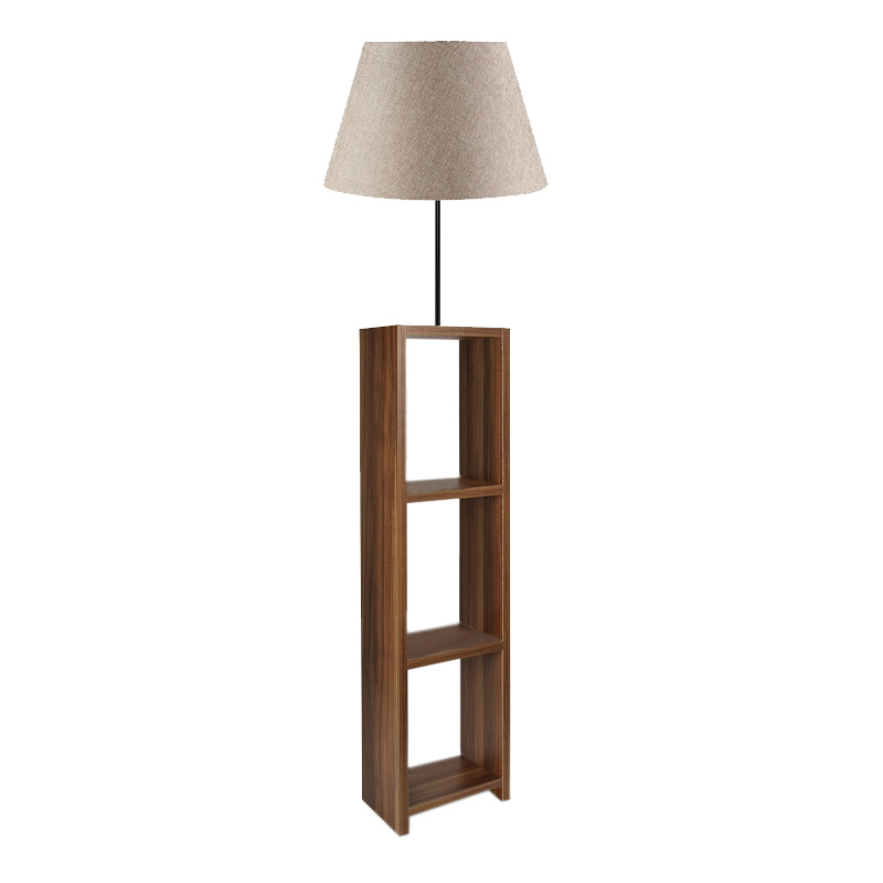 Launo Подова лампа от MDF/плат/PVC в бежово/орехов цвят 38x38x150cm.