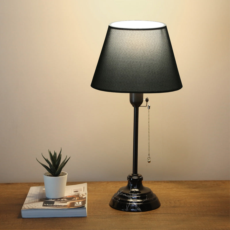 Vienna E27 fabric/metal table light in black color Φ22x45cm.