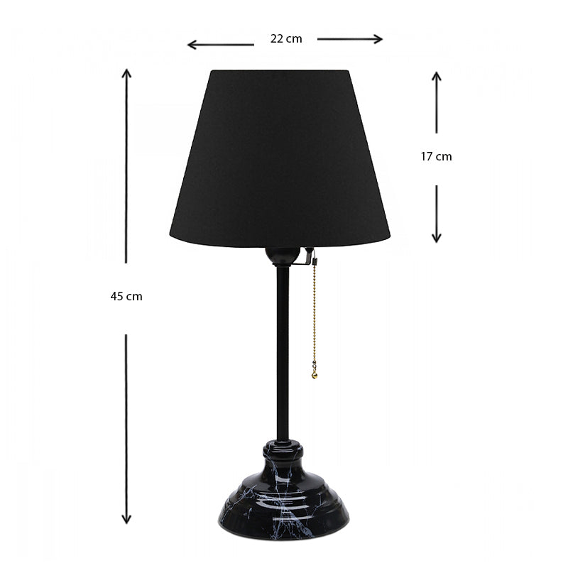 Vienna E27 fabric/metal table light in black color Φ22x45cm.
