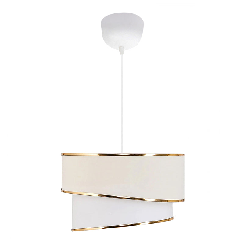Fanny E27 fabric ceiling lamp in white - gold color Φ30x70cm
