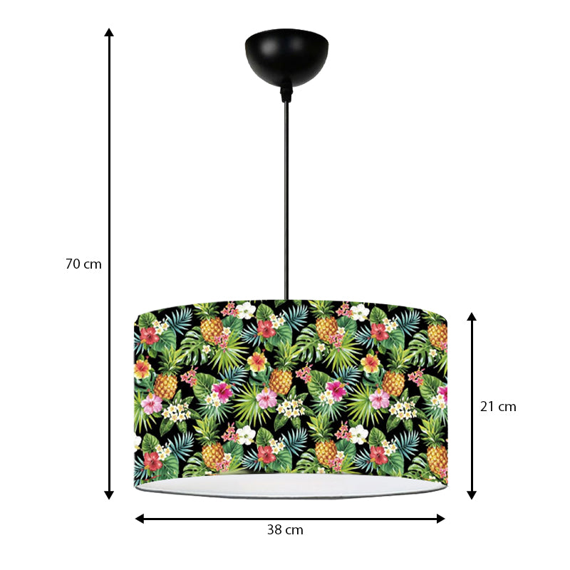 Alamea E27 fabric ceiling lamp multicolor floral Φ38x70cm.