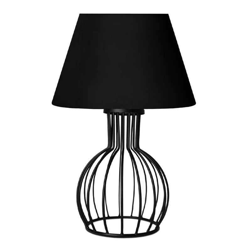 Magnolia E27 fabric/metal table light in black color Φ22x36cm.