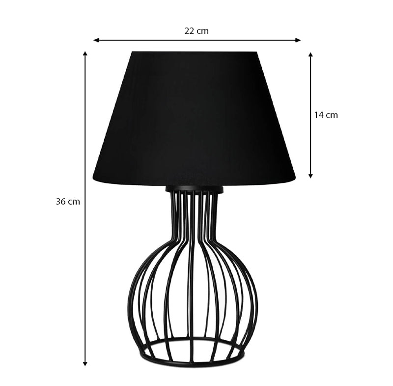 Magnolia E27 fabric/metal table light in black color Φ22x36cm.