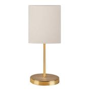 Ingared E27 fabric table light in cream - gold color Φ15x39cm.