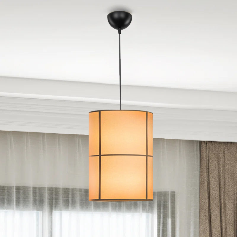 Strip E27 fabric ceiling lamp in cream color Φ28x100cm