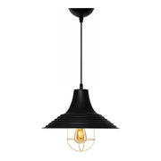 Retro E27 metallic ceiling lamp in black color Φ30x70cm.